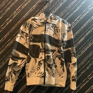 GRAPHIC SKULL ZIP UP HOODIE